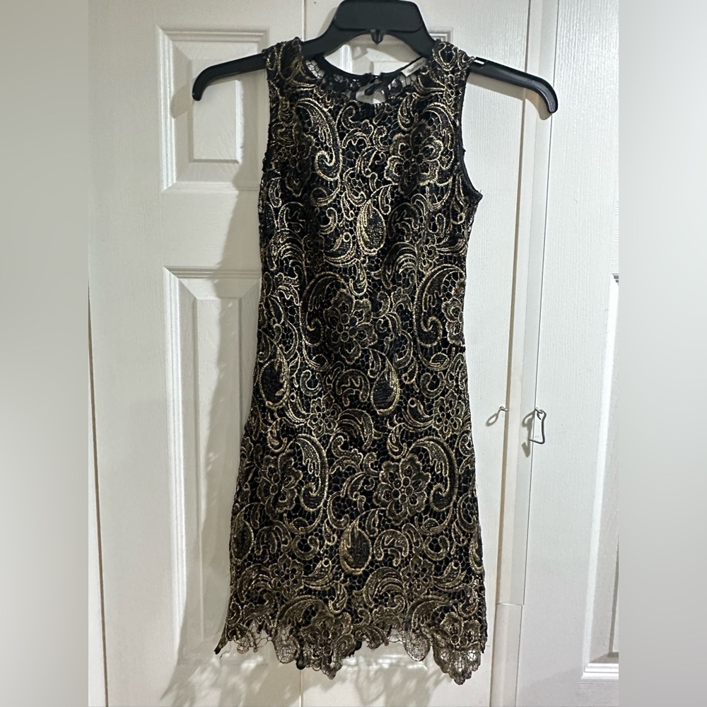 Black and gold dress